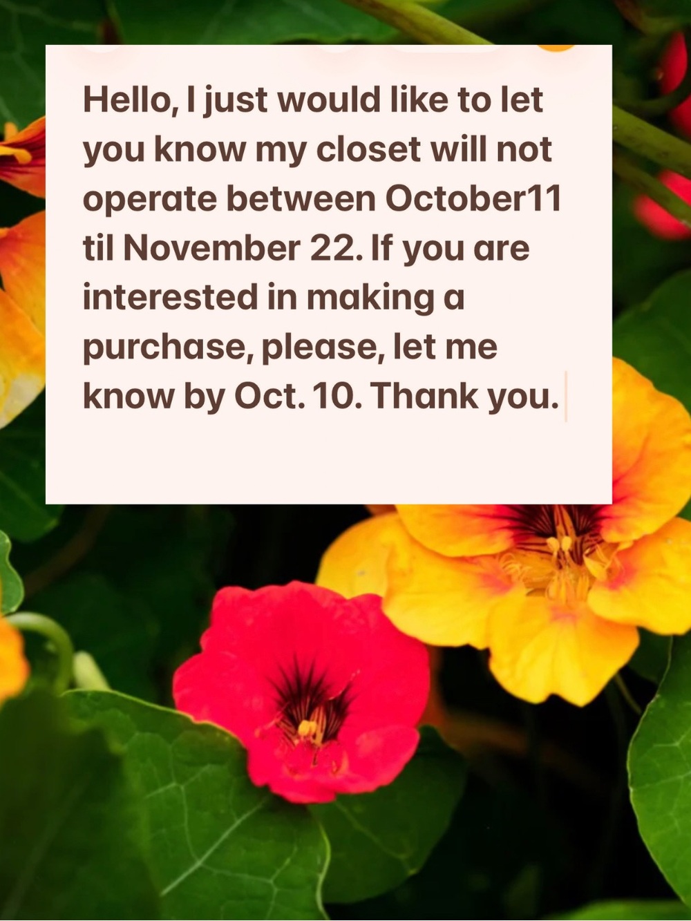 Closet Vacation Time